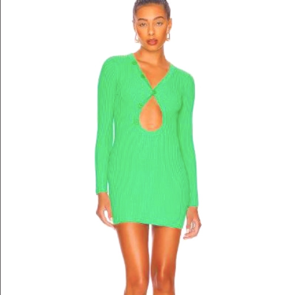 Green mini dress